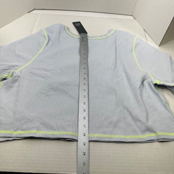 Wild Fable Women's Size 3X Long Sleeve Slim Fit Baby Ribbed Tee Shirt Blue New - Picture 13 of 13